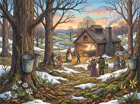 Families Collecting Maple Sap