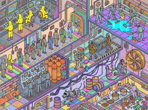 Decontamination Line in a Nuclear Bunker