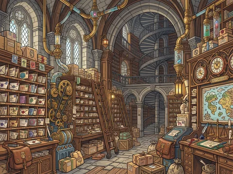 Mailroom in a Stone Tower