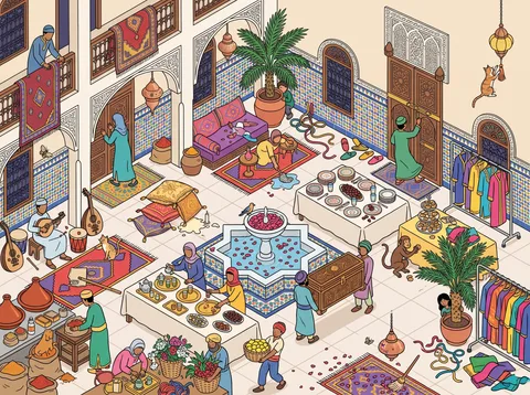 Moroccan Courtyard Wedding Preparations