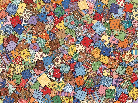 Patchwork of Quilting Fabric Scraps