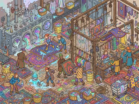 Magical Laundry Washing Flying Carpets