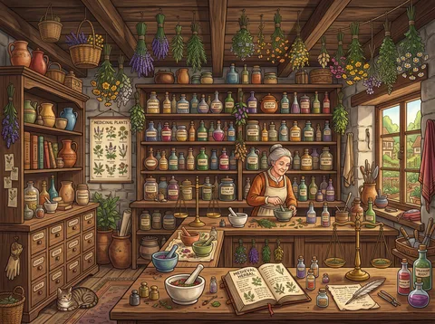 Herbal Apothecary Shop Interior