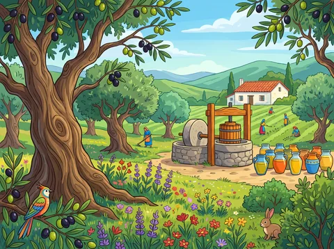 Harvest Day In An Olive Grove