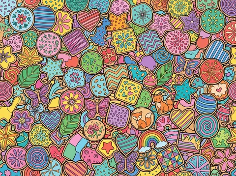 Heap of Iced Party Biscuits
