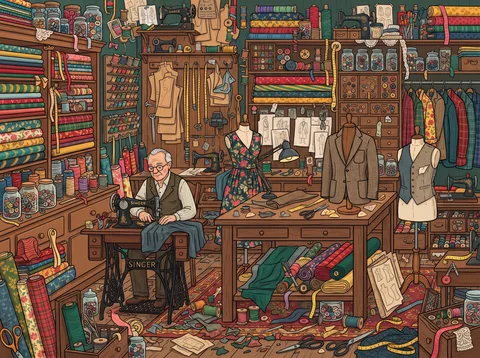 Tailor Atelier Filled with Fabrics